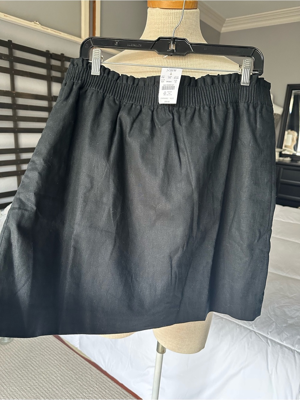 J. Crew NWT Elastic-Waist Mini Skirt Black size 14